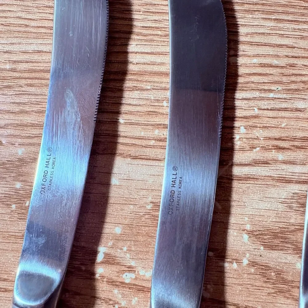 4 Korea Dinner Butter Knife Pistol Grip Hollow Handle 9